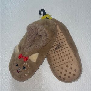 OOOH GEEZ Cute Brown Dog Slippers M 7/8 NWT